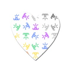 Rainbow Clown Pattern Heart Magnet by Amaryn4rt