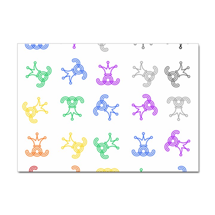 Rainbow Clown Pattern Sticker A4 (10 pack)