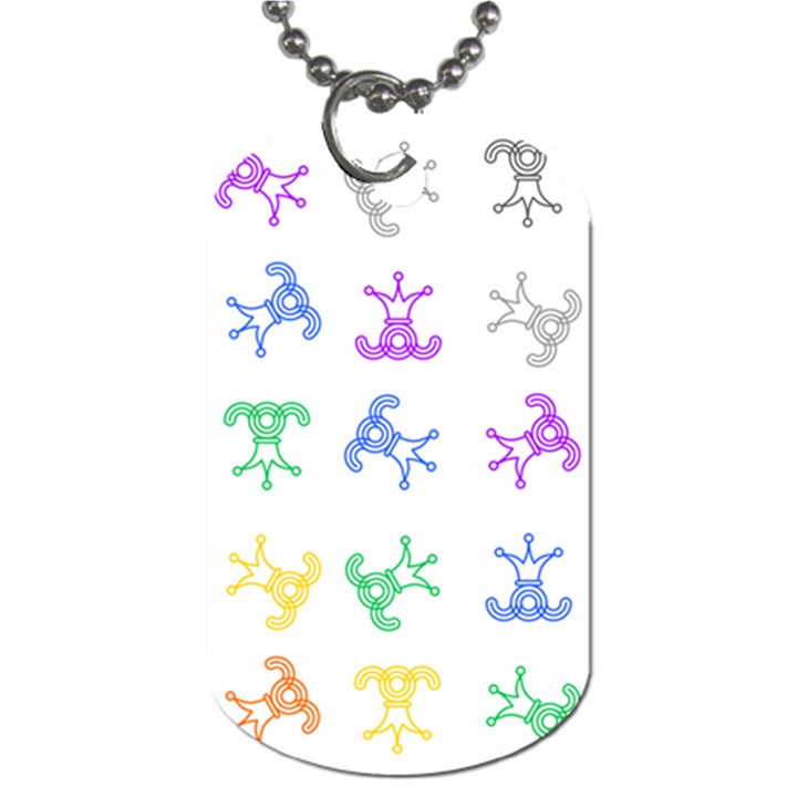 Rainbow Clown Pattern Dog Tag (Two Sides)