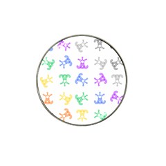 Rainbow Clown Pattern Hat Clip Ball Marker (10 Pack) by Amaryn4rt