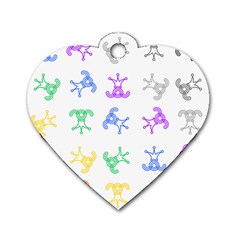 Rainbow Clown Pattern Dog Tag Heart (one Side) by Amaryn4rt