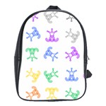 Rainbow Clown Pattern School Bag (XL) Front