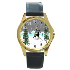 Rocky Mountain High Colorado Round Gold Metal Watch by Amaryn4rt