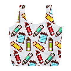 Seamless Pixel Art Pattern Full Print Recycle Bag (l) by Amaryn4rt