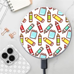 Seamless Pixel Art Pattern Wireless Fast Charger(white) by Amaryn4rt