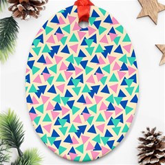 Pop Triangles Ornament (oval) by ConteMonfrey