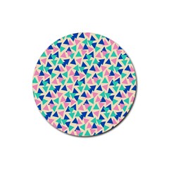 Pop Triangles Rubber Coaster (round) by ConteMonfrey