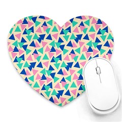 Pop Triangles Heart Mousepad by ConteMonfrey