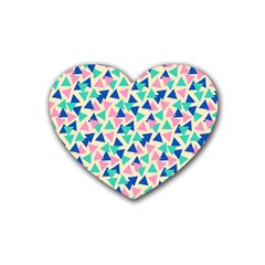 Pop Triangles Rubber Coaster (heart) by ConteMonfrey