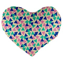 Pop Triangles Large 19  Premium Heart Shape Cushions by ConteMonfrey