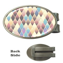 Abstract Colorful Diamond Background Tile Money Clips (oval)  by Amaryn4rt