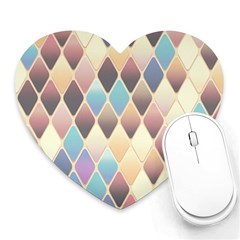 Abstract Colorful Diamond Background Tile Heart Mousepad by Amaryn4rt