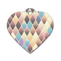 Abstract Colorful Diamond Background Tile Dog Tag Heart (one Side) by Amaryn4rt