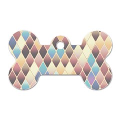 Abstract Colorful Diamond Background Tile Dog Tag Bone (two Sides) by Amaryn4rt