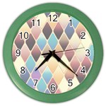 Abstract Colorful Diamond Background Tile Color Wall Clock Front