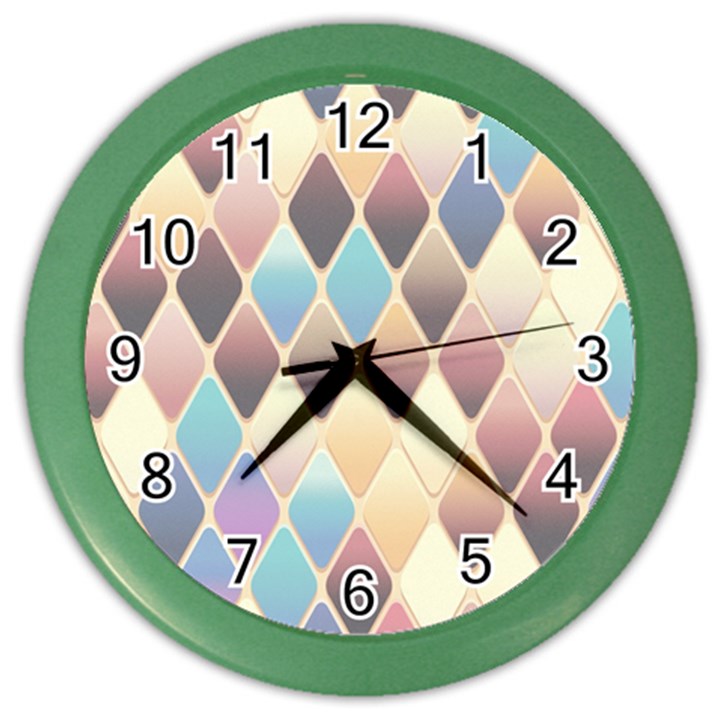 Abstract Colorful Diamond Background Tile Color Wall Clock