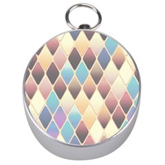 Abstract Colorful Diamond Background Tile Silver Compasses by Amaryn4rt