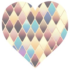 Abstract Colorful Diamond Background Tile Wooden Puzzle Heart by Amaryn4rt