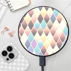 Abstract Colorful Diamond Background Tile Wireless Fast Charger(black) by Amaryn4rt