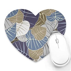 Ackground Leaves Desktop Heart Mousepad by Amaryn4rt