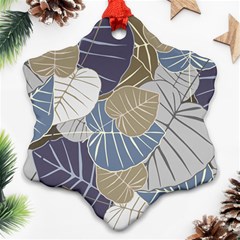 Ackground Leaves Desktop Snowflake Ornament (two Sides) by Amaryn4rt