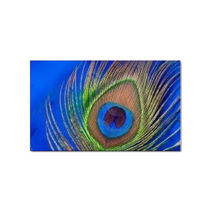 Blue Peacock Feather Sticker (Rectangular)