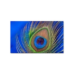 Blue Peacock Feather Sticker Rectangular (100 Pack) by Amaryn4rt