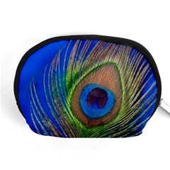 Blue Peacock Feather Accessory Pouch (medium) by Amaryn4rt