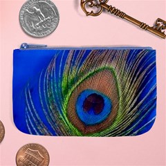 Blue Peacock Feather Large Coin Purse