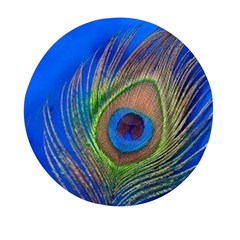 Blue Peacock Feather Mini Round Pill Box (pack Of 3) by Amaryn4rt