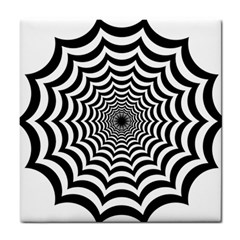 Spider Web Hypnotic Tile Coaster by Amaryn4rt