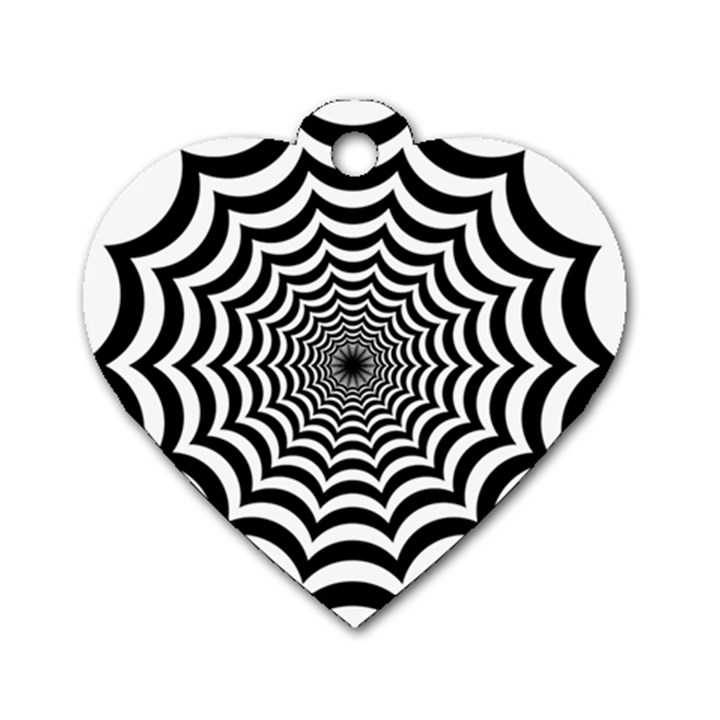 Spider Web Hypnotic Dog Tag Heart (Two Sides)