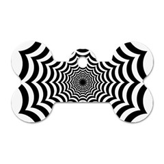 Spider Web Hypnotic Dog Tag Bone (two Sides) by Amaryn4rt