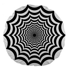 Spider Web Hypnotic Large 18  Premium Flano Round Cushions by Amaryn4rt