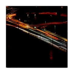 Highway Night Lighthouse Car Fast Tile Coaster by Amaryn4rt