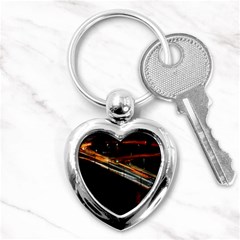 Highway Night Lighthouse Car Fast Key Chain (heart) by Amaryn4rt