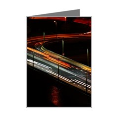 Highway Night Lighthouse Car Fast Mini Greeting Card by Amaryn4rt