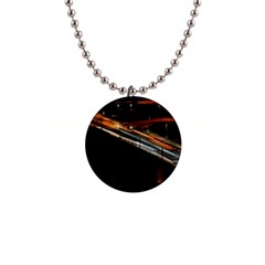 Highway Night Lighthouse Car Fast 1  Button Necklace by Amaryn4rt