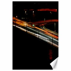 Highway Night Lighthouse Car Fast Canvas 24  X 36  by Amaryn4rt