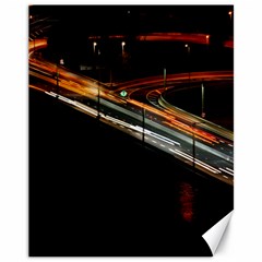 Highway Night Lighthouse Car Fast Canvas 11  X 14  by Amaryn4rt