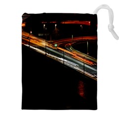 Highway Night Lighthouse Car Fast Drawstring Pouch (5xl) by Amaryn4rt