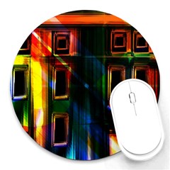 Architecture City Homes Window Round Mousepad by Amaryn4rt