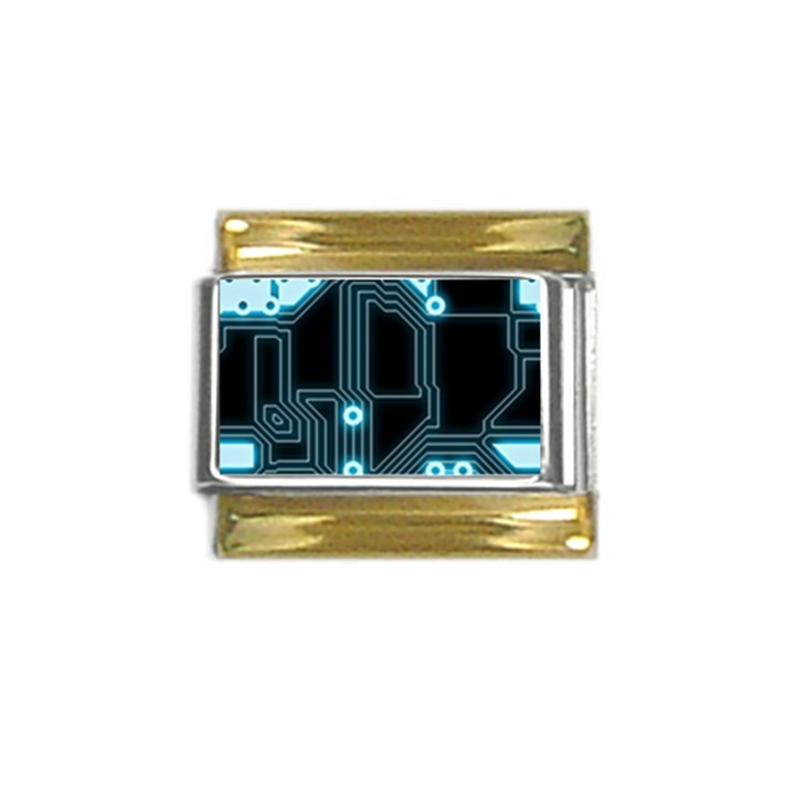 A Completely Seamless Background Design Circuitry Gold Trim Italian Charm (9mm)