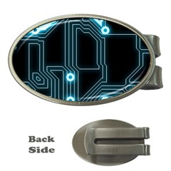 A Completely Seamless Background Design Circuitry Money Clips (oval)  by Amaryn4rt