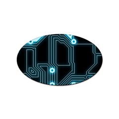 A Completely Seamless Background Design Circuitry Sticker (oval) by Amaryn4rt