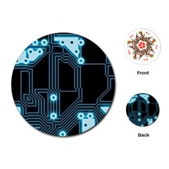 A Completely Seamless Background Design Circuitry Playing Cards Single Design (round)