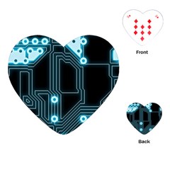 A Completely Seamless Background Design Circuitry Playing Cards Single Design (heart) by Amaryn4rt