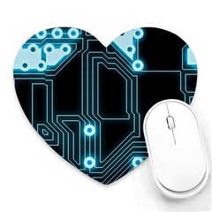 A Completely Seamless Background Design Circuitry Heart Mousepad by Amaryn4rt