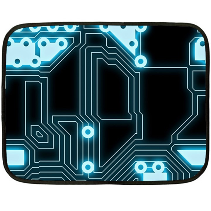 A Completely Seamless Background Design Circuitry Fleece Blanket (Mini)