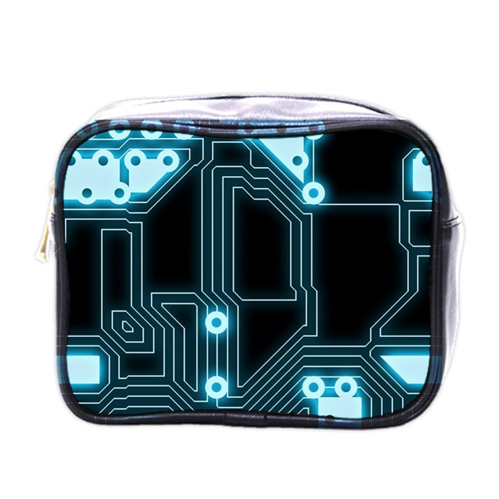 A Completely Seamless Background Design Circuitry Mini Toiletries Bag (One Side)